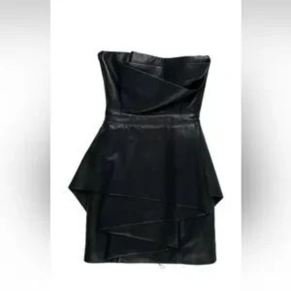 BALMAIN LAMB LEATHER MINI DRESS!! - Picture 3 of 5